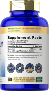 Magnesium Malate 1800mg | 420 Caplets