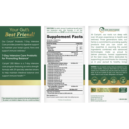 View 2 Probiotic for Men and Women | 200 Billion CFU | 7 Packets (3.5 g each)