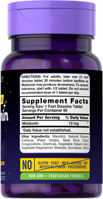 Load image into Gallery viewer, Melatonin 12 mg | Natural Berry Flavor | 90 Dissolvable Tablets

