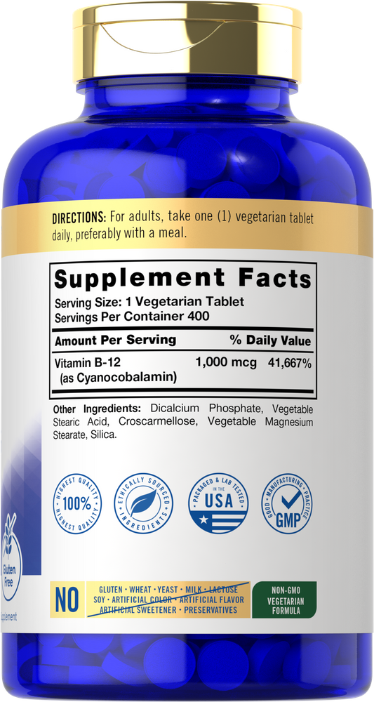 Vitamine B-12 1000mcg | 400 Comprimés