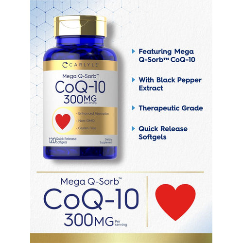 View 3 CoQ10 300mg per serving | 120 Softgels