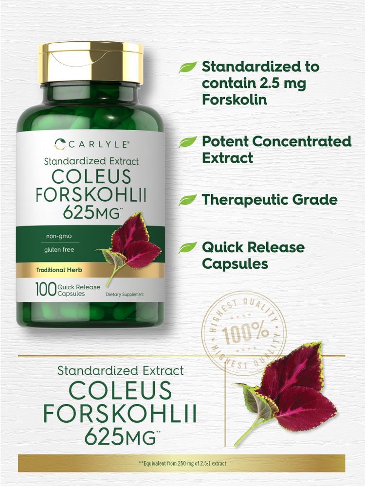 Coleus Forskohlii 625mg | 100 Capsules