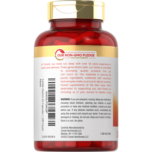 View 3 Vitamin K-2 100mcg | 240 Capsules