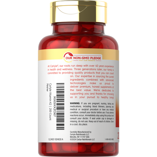 View 3 Vitamine K-2 MK7 100mcg par portion | 200 Capsules