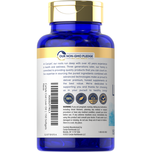 View 3 Aceite de Hígado de Bacalao 1245mg por porción | 150 Cápsulas blandas