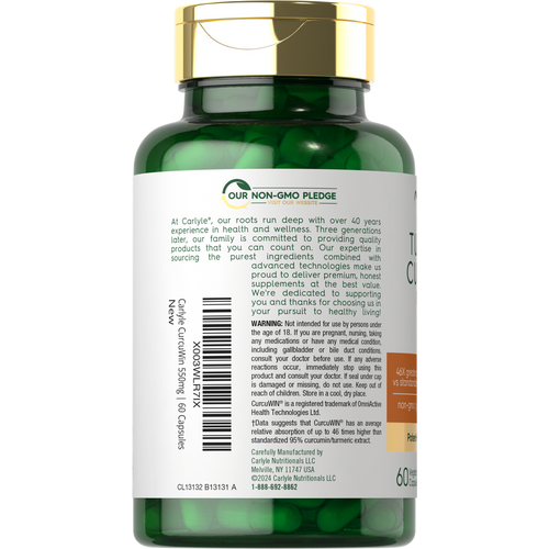 View 3 Turmeric 550mg per serving | 60 Capsules