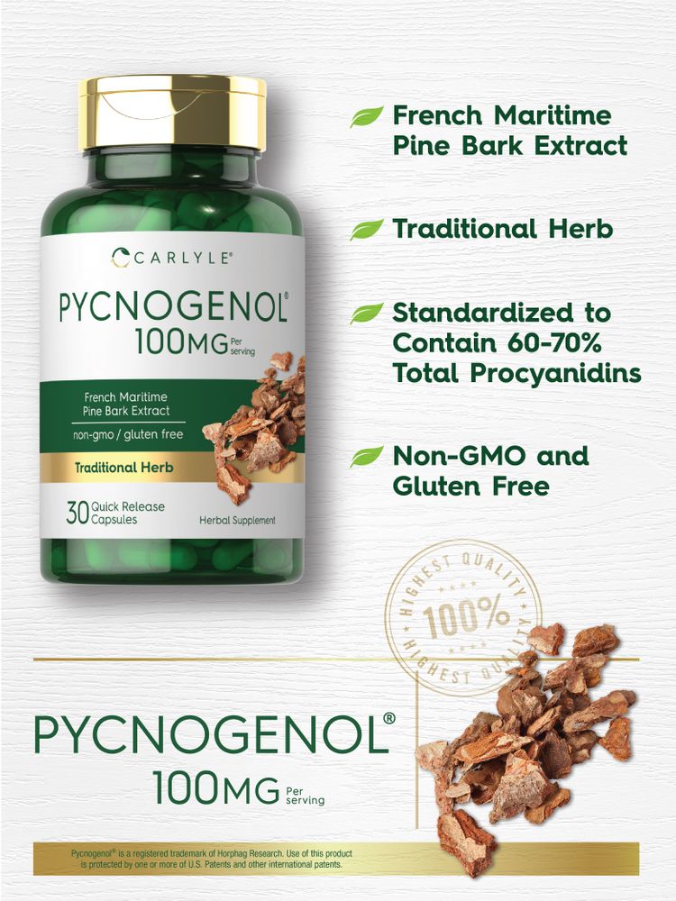 Pycnogenol 100mg par portion | 30 Capsules