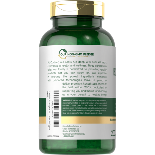 View 3 Cápsulas de Óleo de Borragem 2000mg por porção | 200 Cápsulas Gelatinosas