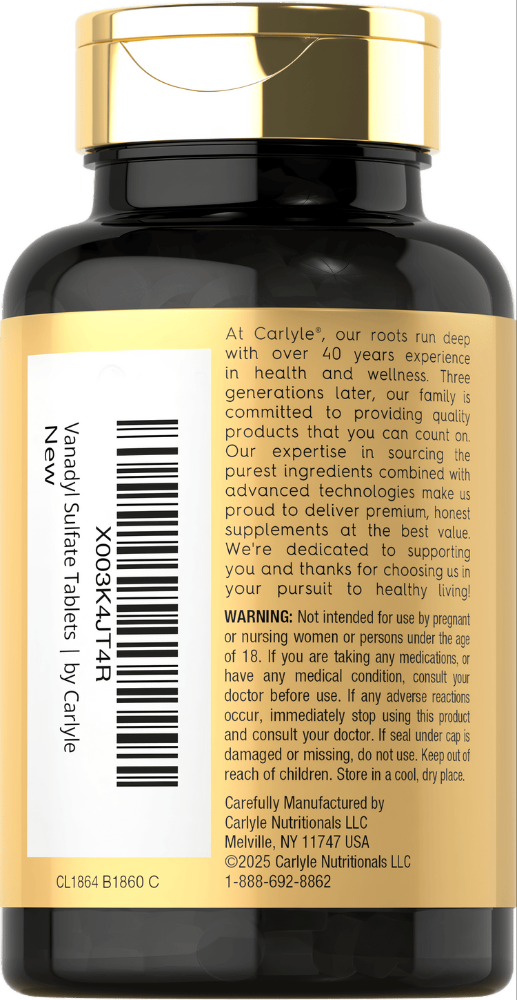 Sulfato de Vanadil 10mg | 180 Tabletas