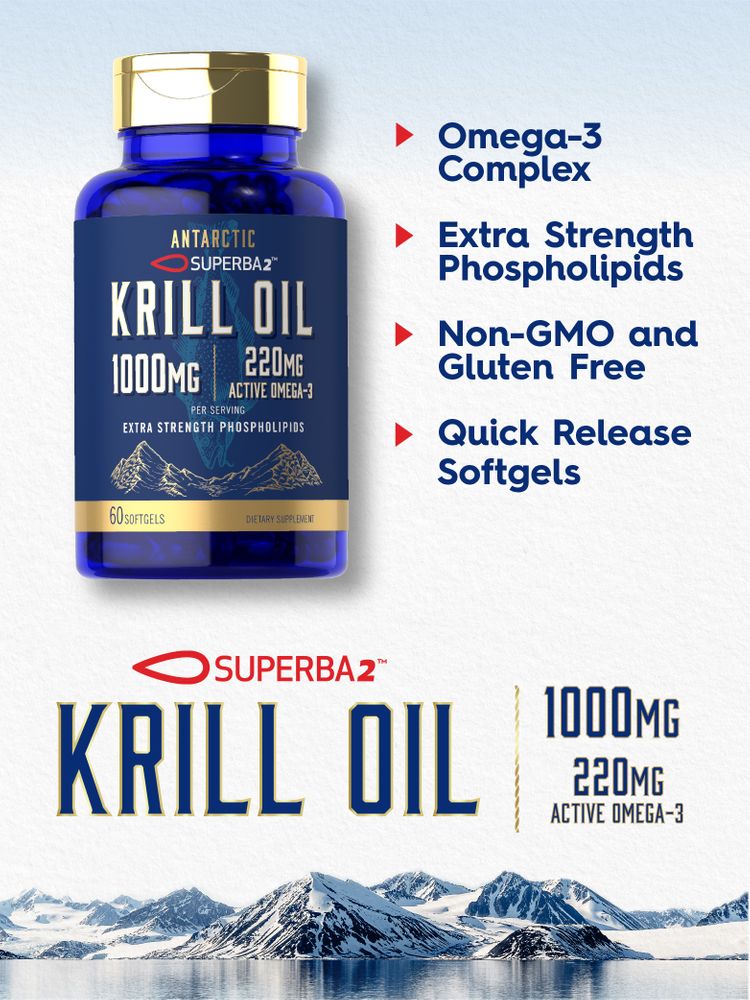 Antarktisches Krillöl 1000 mg pro Portion | 60 Weichkapseln