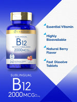 Load image into Gallery viewer, Vitamin B-12 | 2000mcg | 240 Fast Dissolve Tablets
