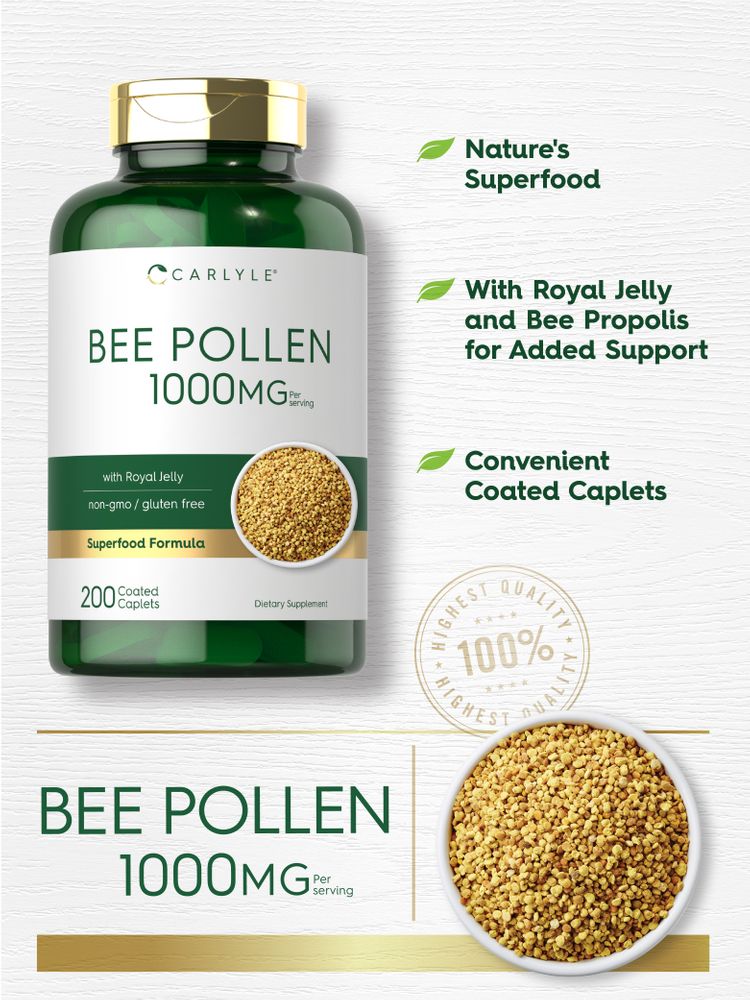 Pollen d'abeille 1000mg par portion | 200 Comprimés