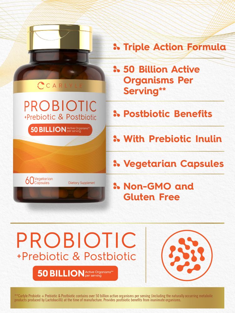 Prebiotic, Probiotic & Post Biotic | 50 Billion | 60 Capsules