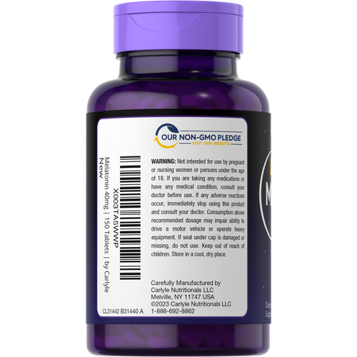 View 3 Melatonina 40mg | 150 Tabletas