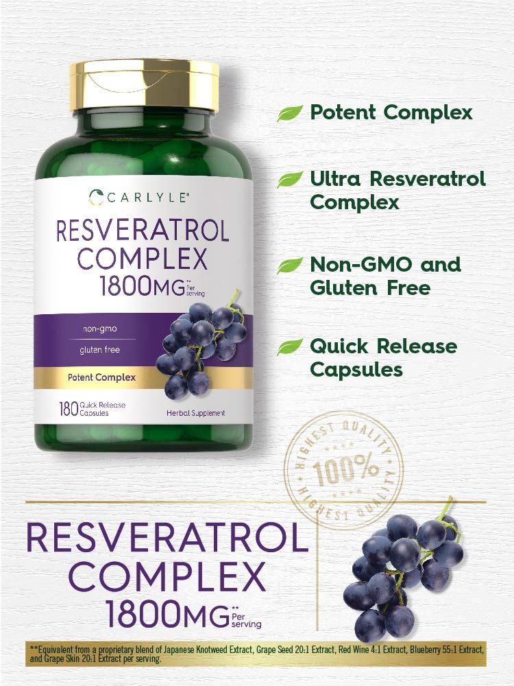 Resveratrol 1800mg por porção | 180 Cápsulas