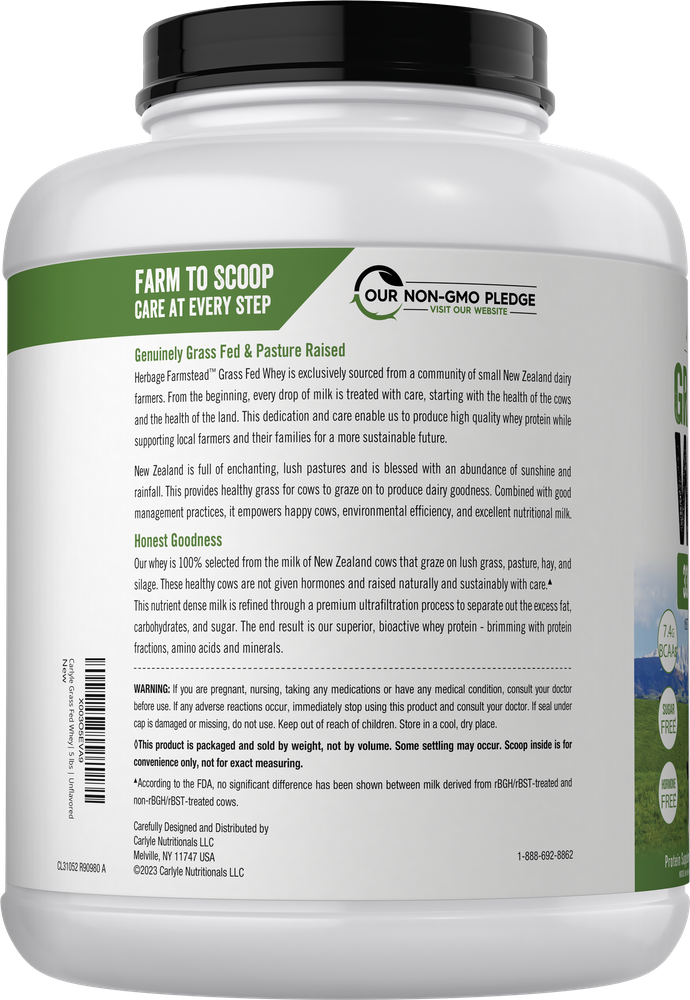 Grass Fed Whey Protein | 5lb Powder