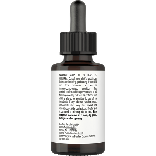 View 3 CL Baby Probiotic liquid, 15 ml in a dropper bottle.