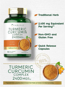 Turmeric Curcumin 2400mg | 180 Capsules