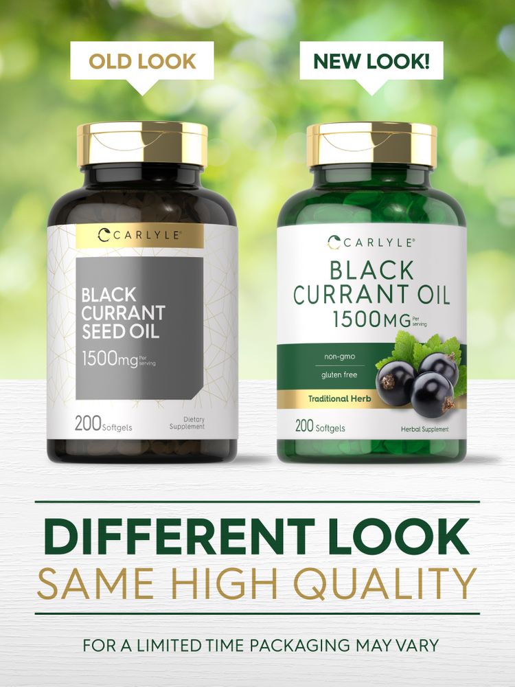 Black Currant Oil 1500mg per serving | 200 Softgels