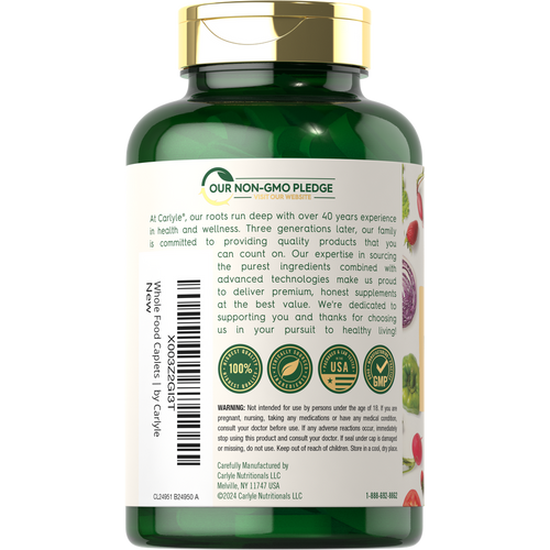 View 3 Raw Whole Foods with Vitamin C | 180 Caplets