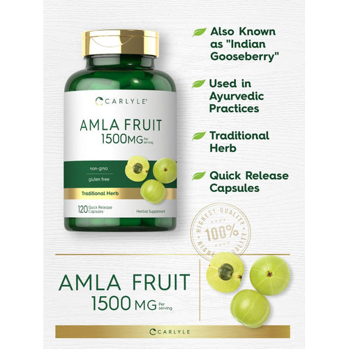 View 3 Fruta de Amla 1500mg por porción | 120 Cápsulas