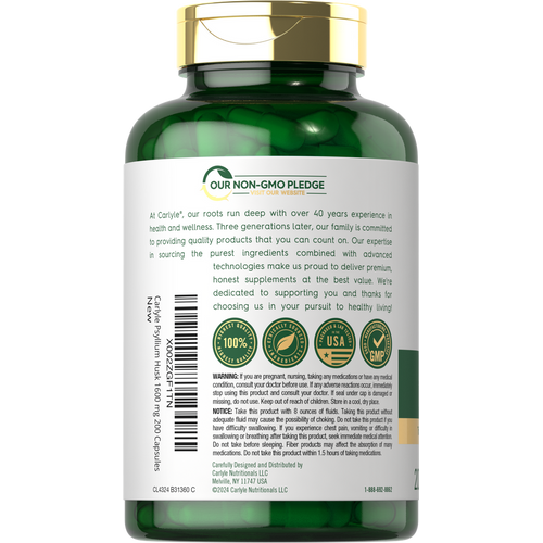 View 3 Cáscara de Psyllium 1600mg por porção | 200 Cápsulas