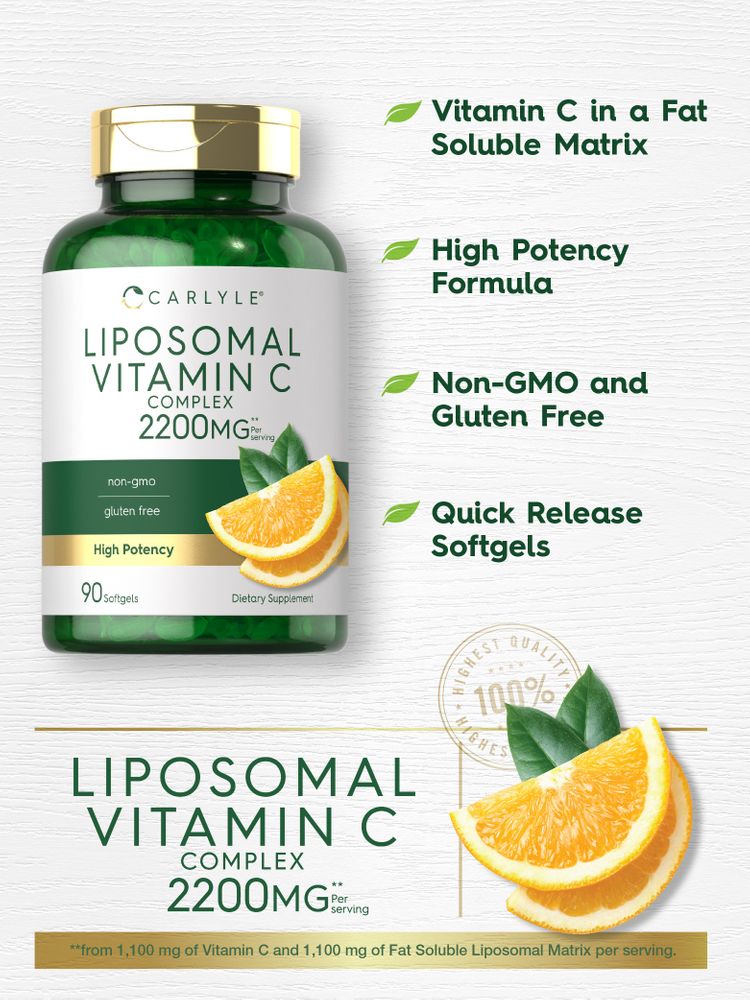 Vitamina C Lipossomal 2200mg por porção | 90 Cápsulas Gelatinosas