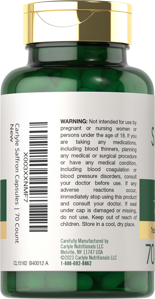 Extrato de Açafrão 88,5mg | 70 Cápsulas