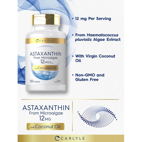 View 3 Astaxanthin 12mg per serving with Coconut Oil | 120 Softgels