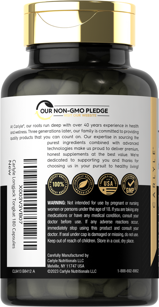 Tongkat Ali 1,600mg per serving | 180 Capsules