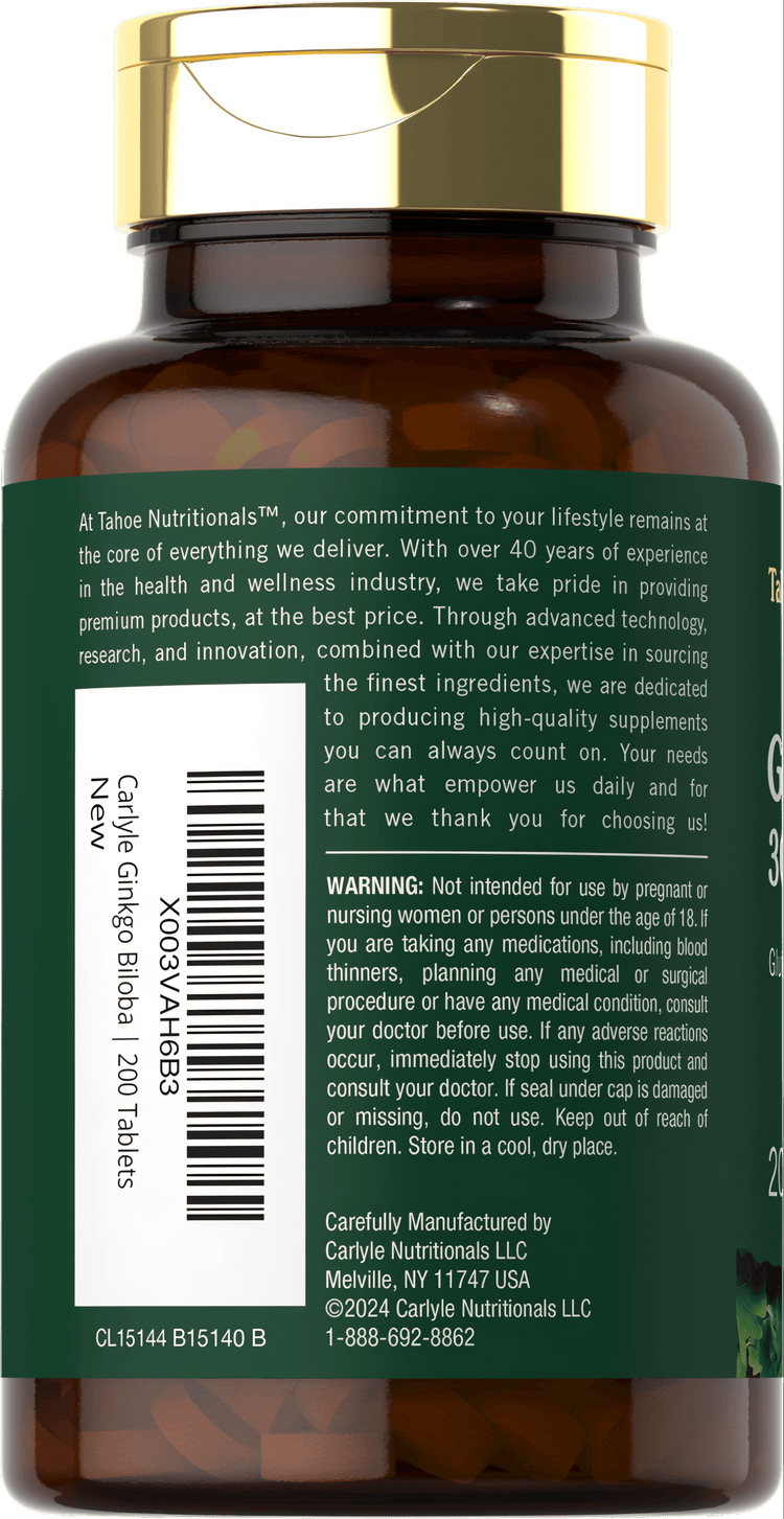 Ginkgo Biloba | 200 Tabletas
