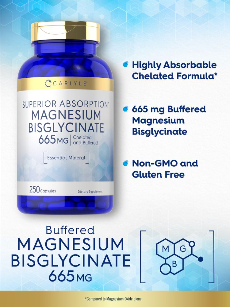 Magnesium Bisglycinate 665mg | 250 Capsules