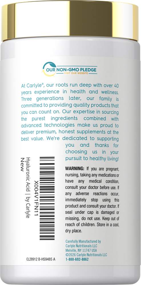 Hyaluronic Acid Supplement 50 mg | 90 Capsules