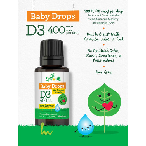 View 3 Vitamin D-3 für Babys 400IE | 0,31oz Flüssigkeit