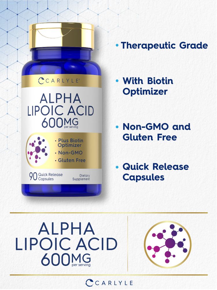 Acide Alpha Lipoïque 600mg par portion | 90 Capsules