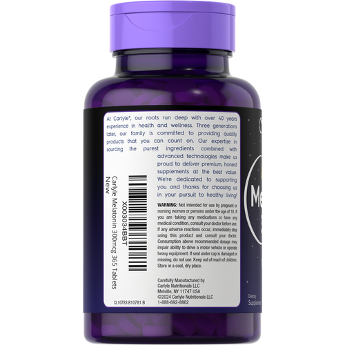View 3 Melatonin 300mcg | 365 Tablets