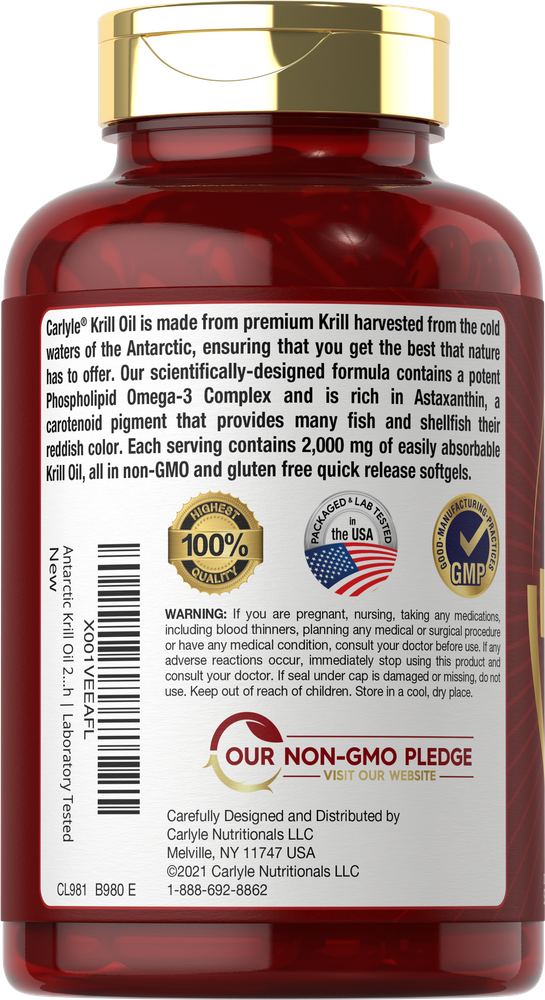 Olio di Krill Antartico 2000mg per porzione | 120 Softgel