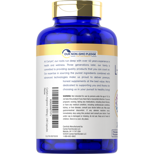 View 3 L-Arginine 500mg | 240 Capsules
