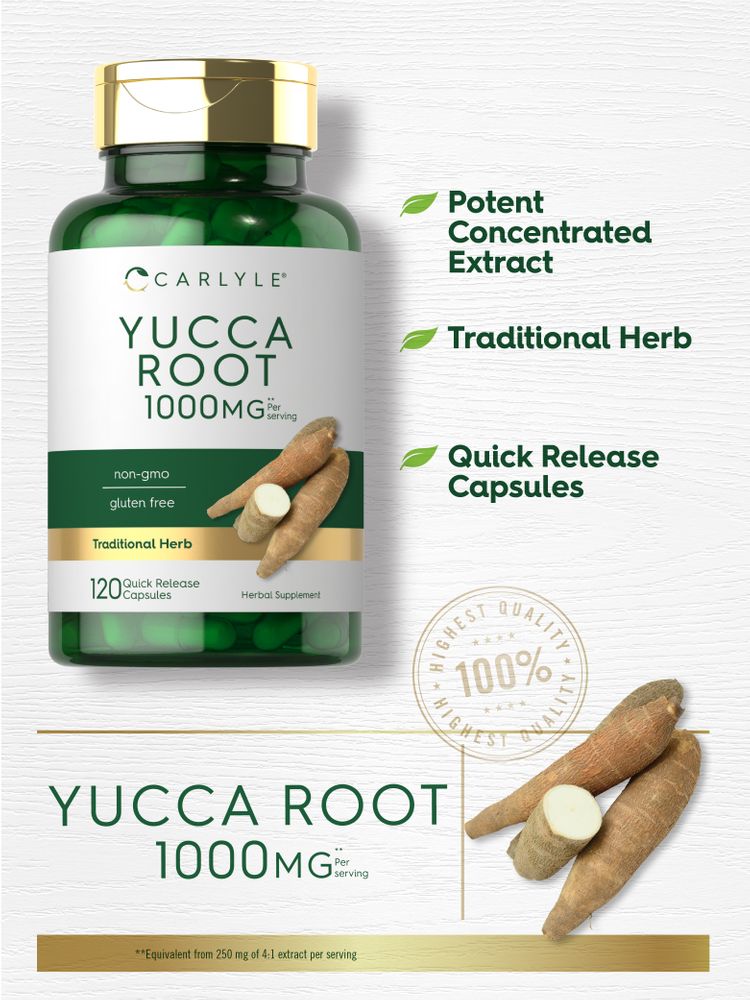 Radice di Yucca 1000mg per porzione | 120 Capsule