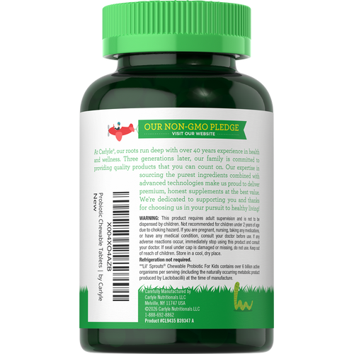 View 3 Probiotics for Kids | Raspberry Flavor | 180 Chewable Tablets