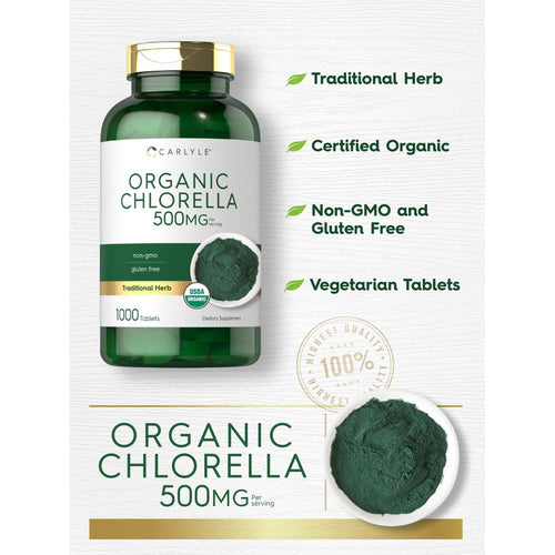 View 3 Chlorella 500mg por porción | 1000 Tabletas