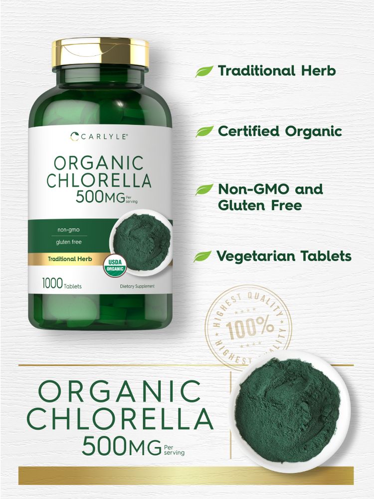 Chlorella 500mg per serving | 1000 Tablets