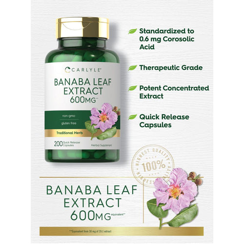 View 3 Banaba Leaf Extract | 200 Capsules