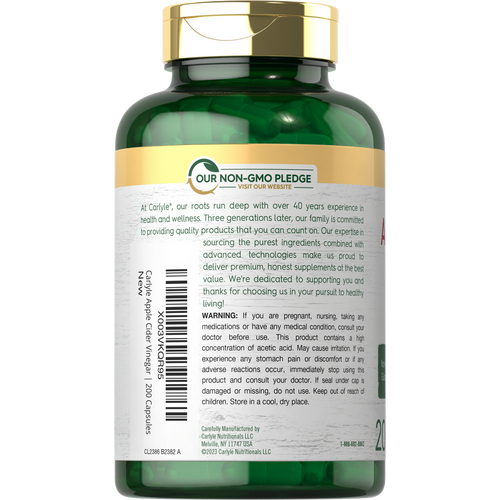 View 3 Apple Cider Vinegar 450mg | 200 Capsules