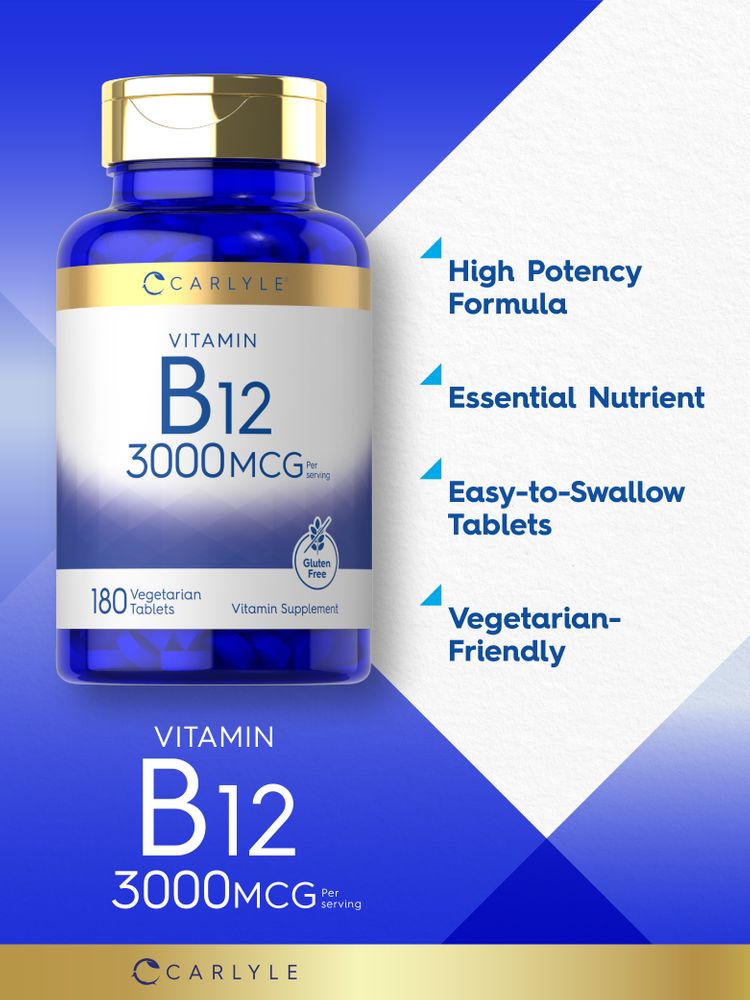 Vitamin B-12 3000mcg per serving | 180 Tablets