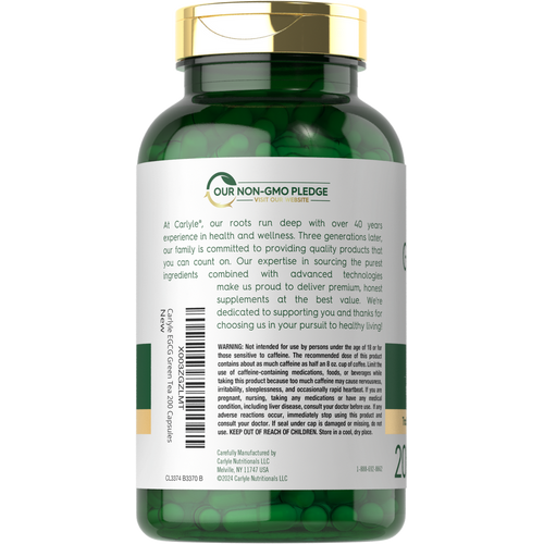 View 3 Estratto di Tè Verde EGCG 1200mg per porzione | 200 Capsule