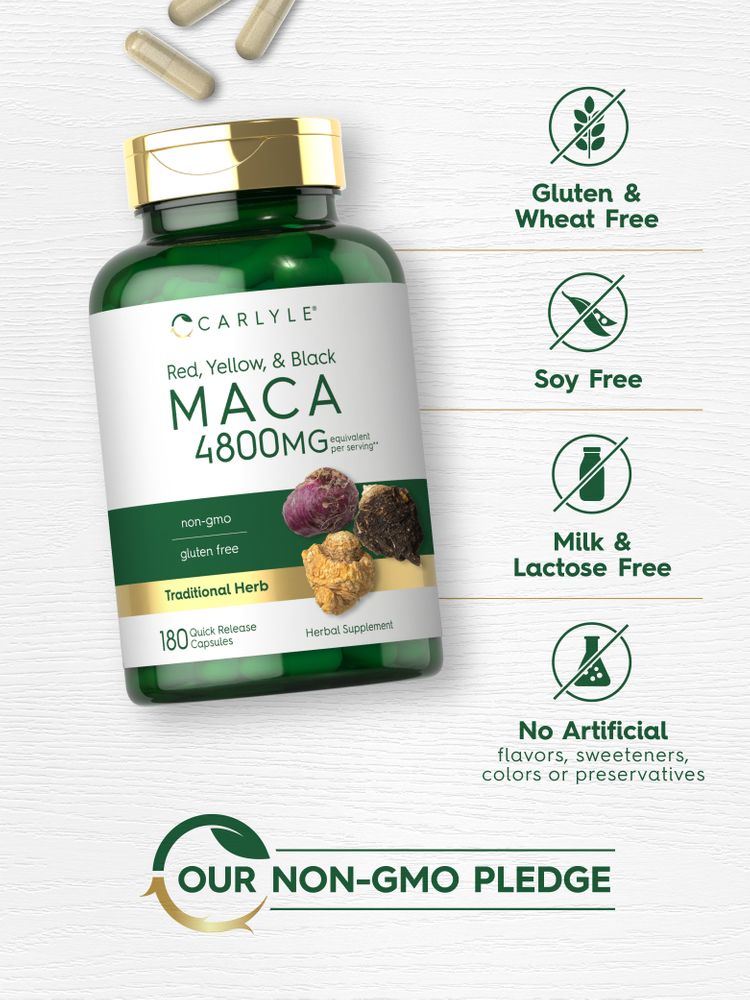 Raíz de Maca 4800 mg por porción | 180 Cápsulas