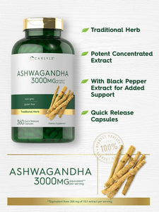 Ashwagandha Supplement 3000mg | 360 Capsules