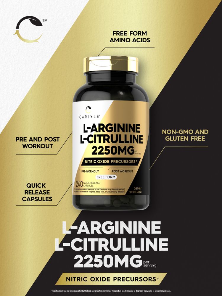 L-Arginine L-Citrulline Complex 2250mg | 240 Capsules