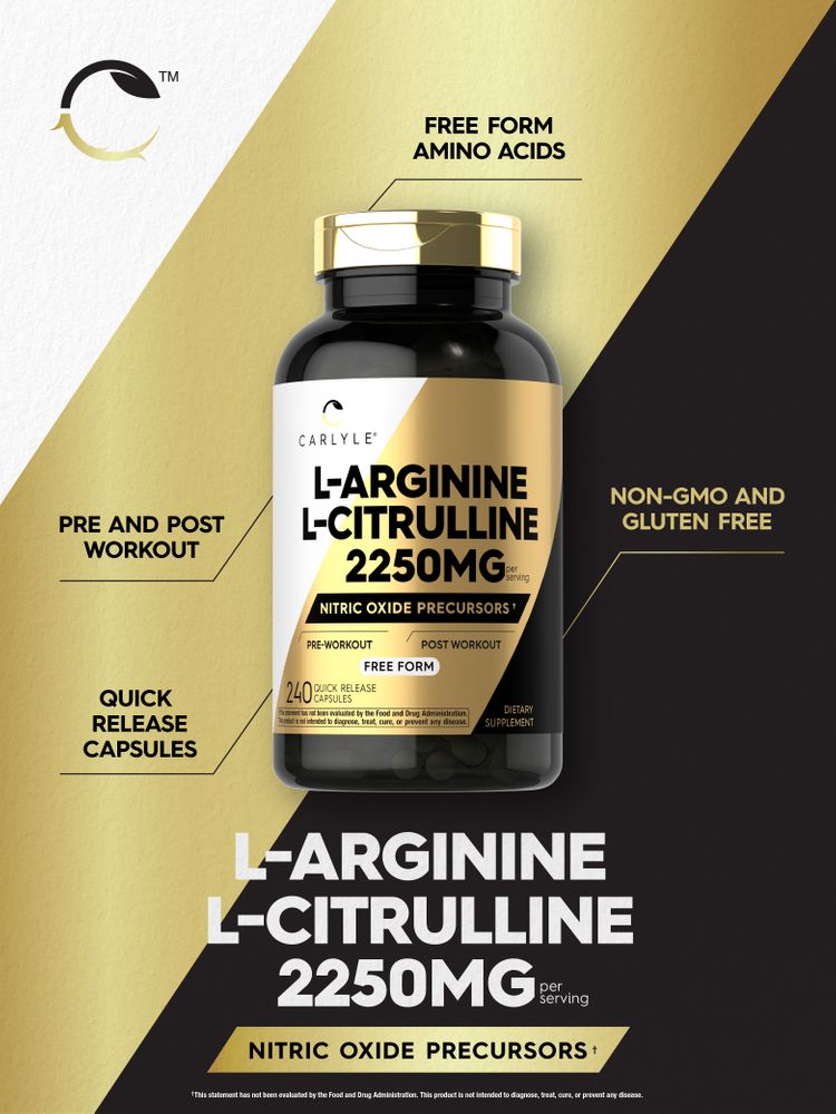 Complesso L-Arginina L-Citrullina 2250mg per dose | 240 Capsule